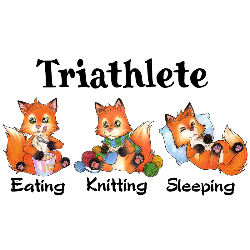 Triathlete Eating Knitting Sleeping - Cute Fox Triathlete Eating Knitting Sleeping - Cute Fox
