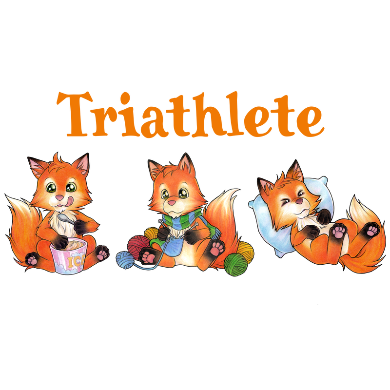 Triathlete Eating Knitting Sleeping - Cute Fox Triathlete Eating Knitting Sleeping - Cute Fox