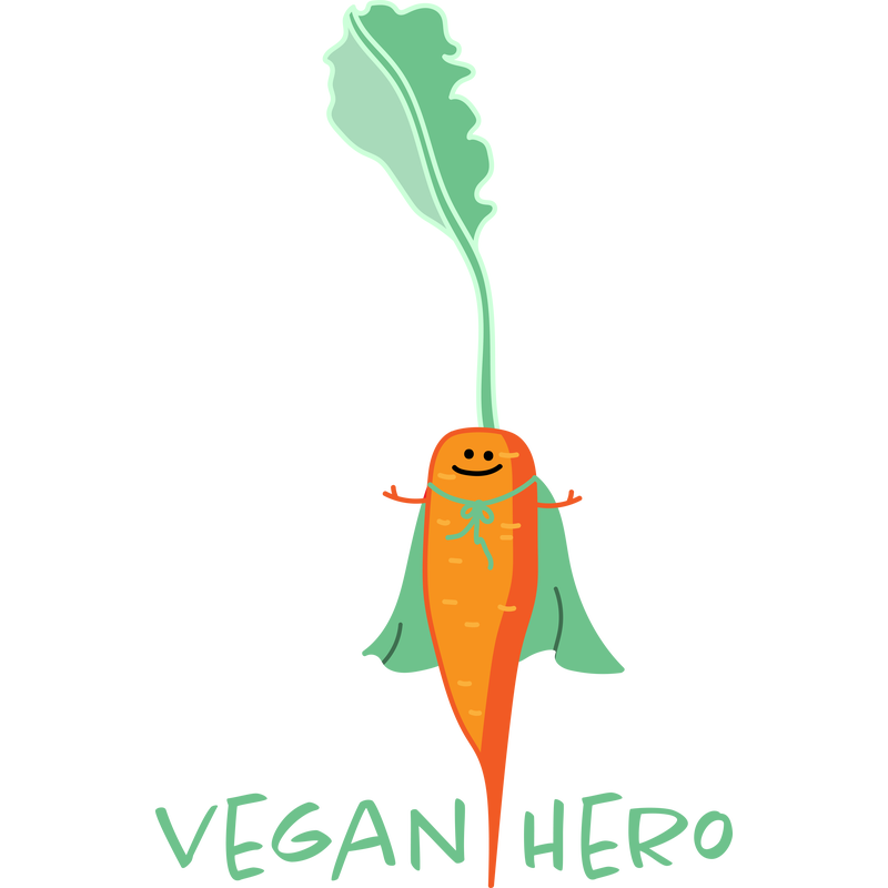 Veganer Held als Karotte Veganer Held als Karotte