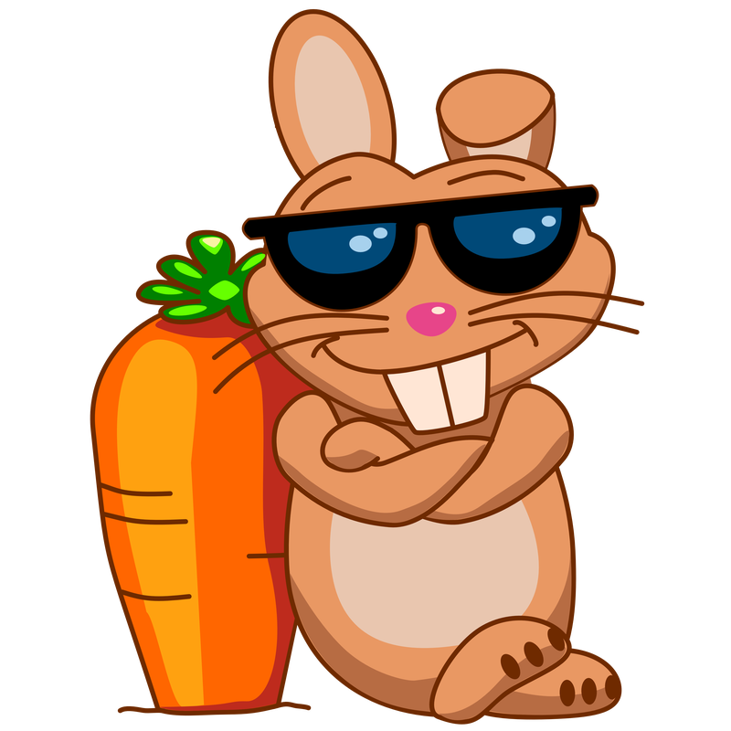 Cooler Hase mit Riesenkarotte Cooler Hase mit Riesenkarotte