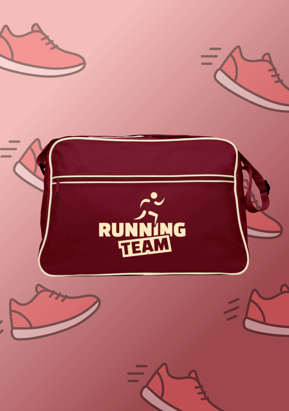 Tasche mit Running Team Motiv bedruckt