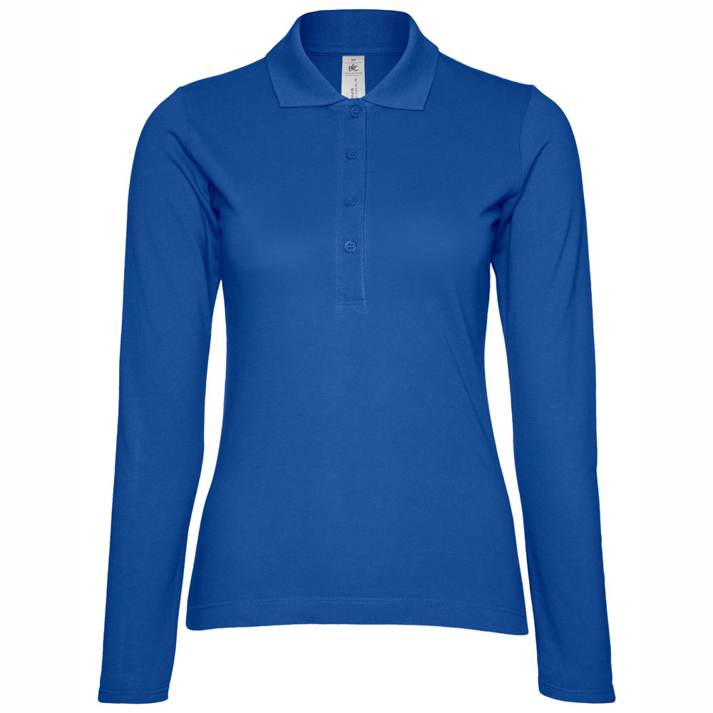 Frauen Safran Langarm Poloshirt