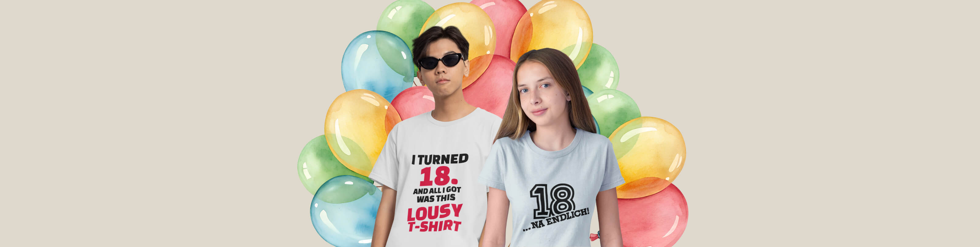Geschenke und T-Shirts zum 18. Geburtstag