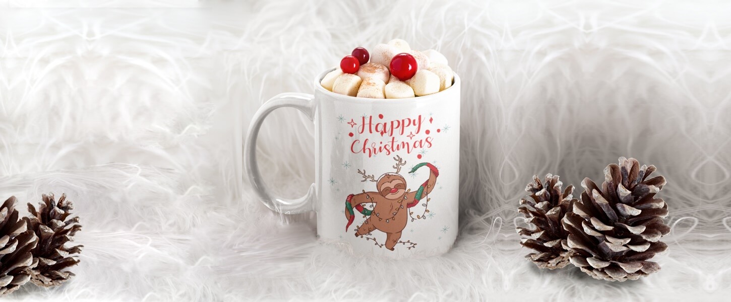 Weihnachtsmotiv auf Tasse
