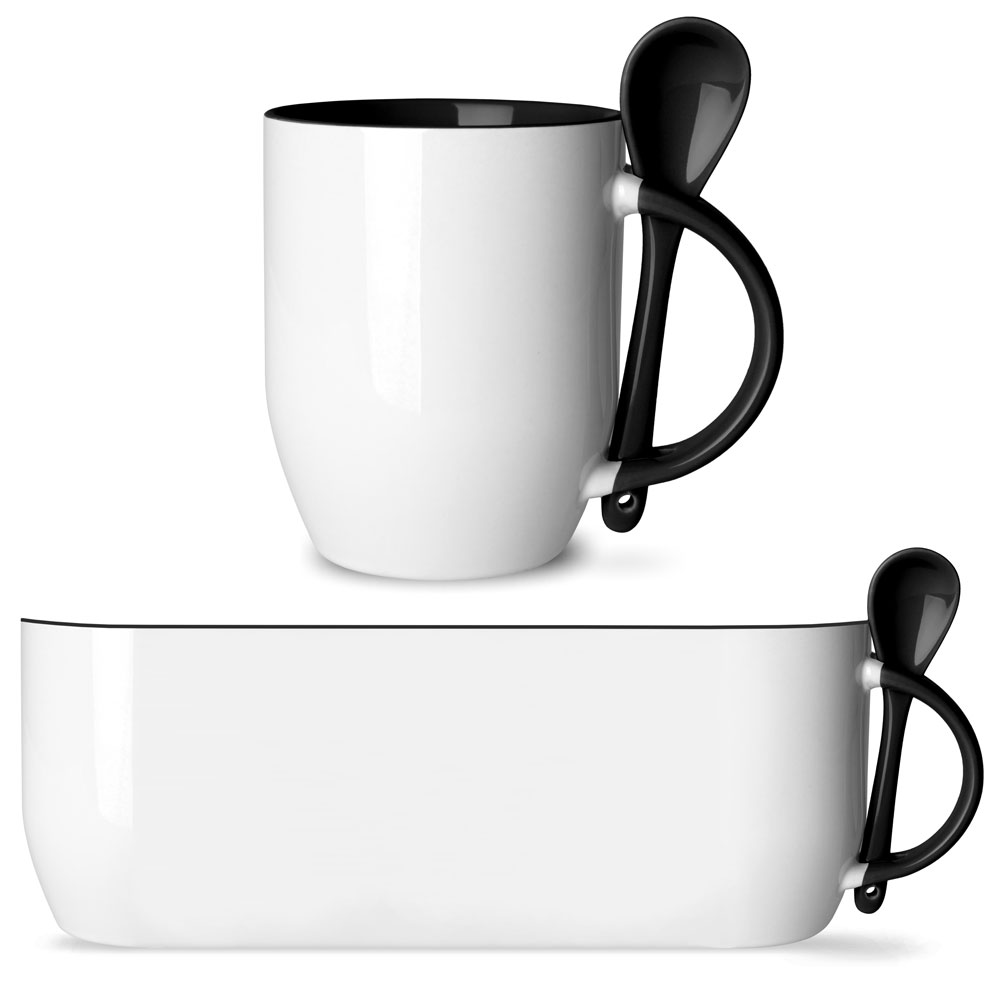 Tasse 2-farbig "Two Tones" mit Löffel (Sublimation)