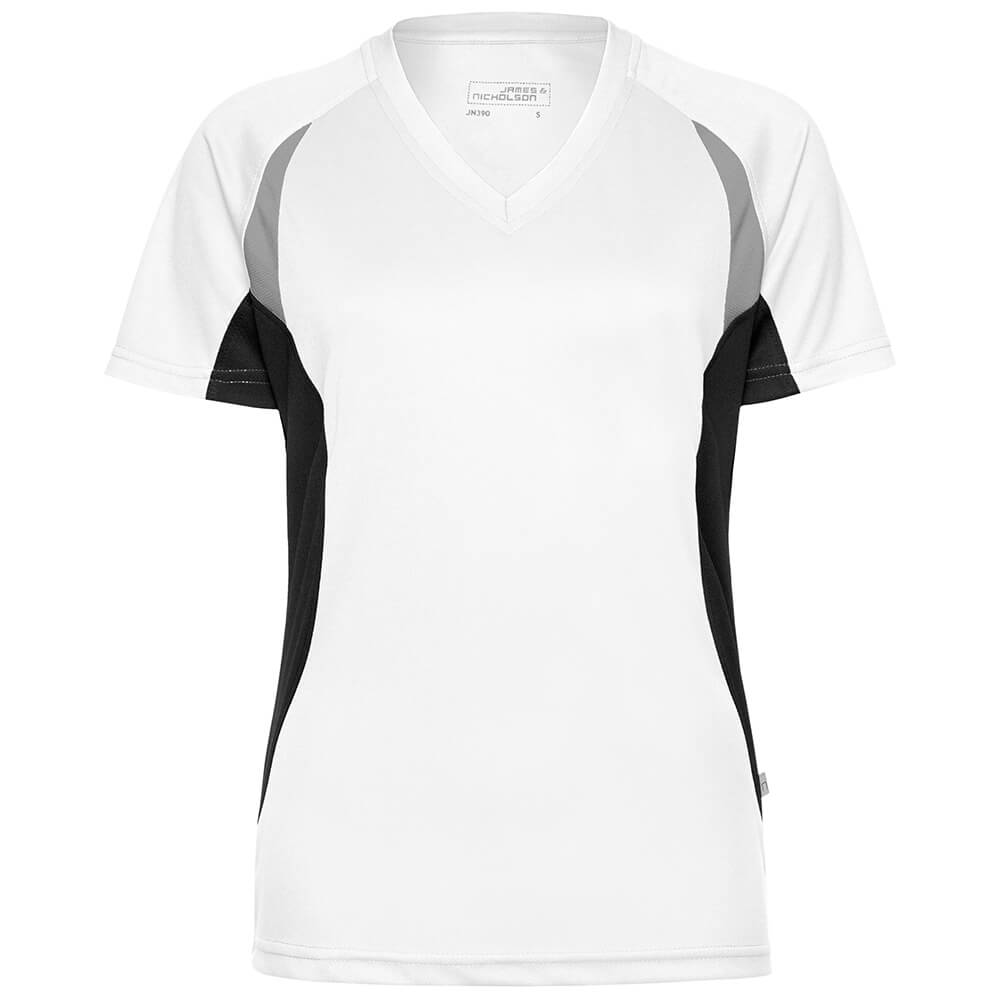 Frauen Kontrast V-Ausschnitt TOPCOOL® Laufshirt