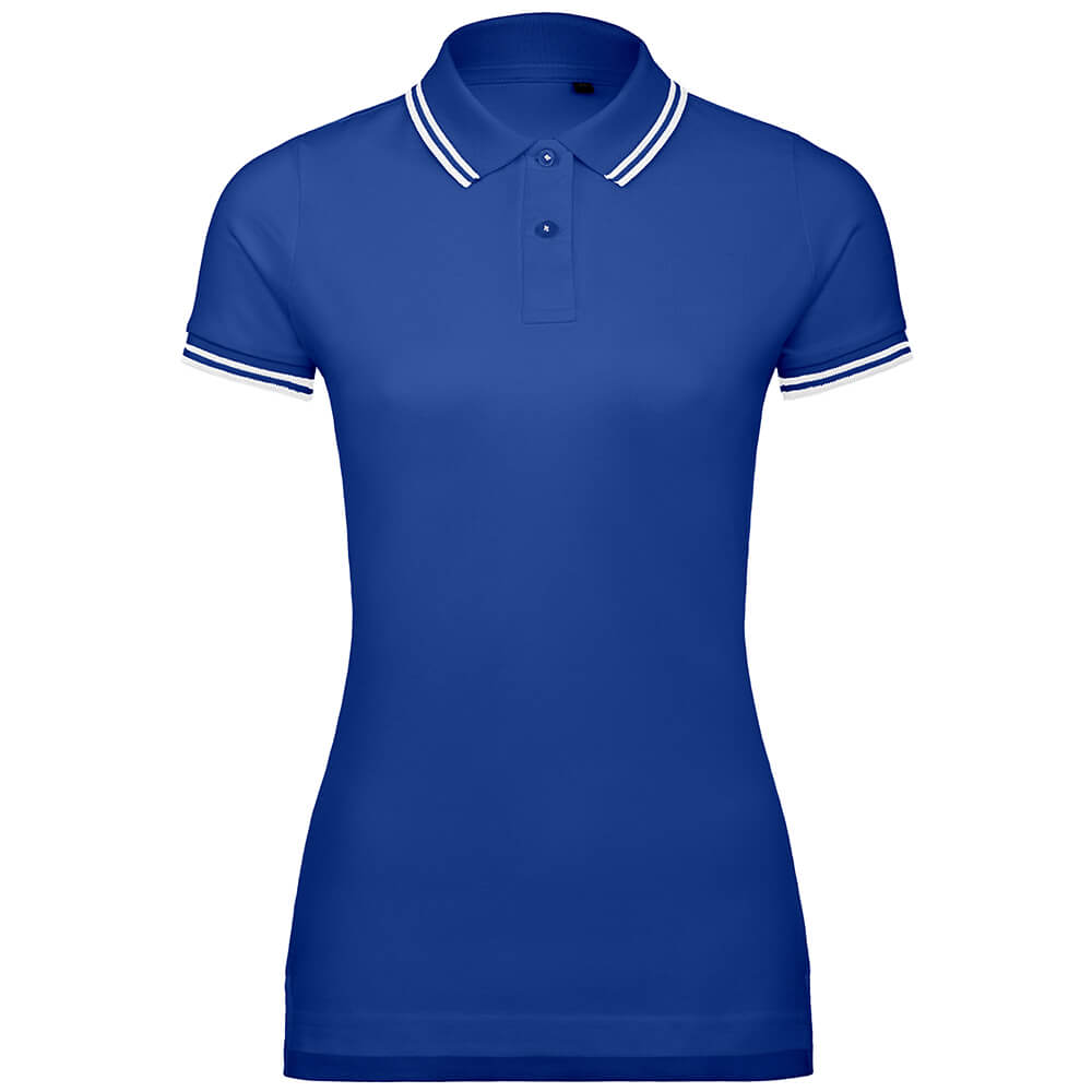 Frauen Kontrastreifen Poloshirt