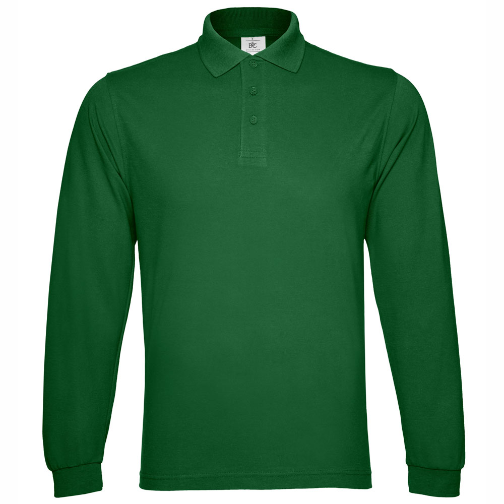 Männer Safran Langarm Poloshirt