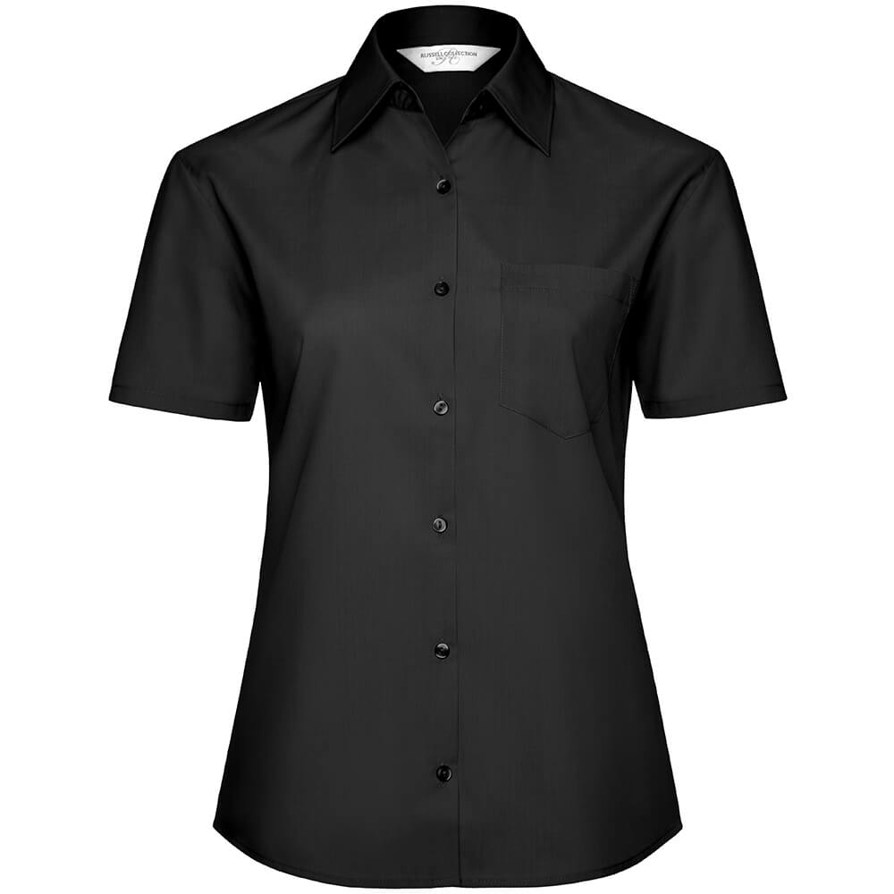 Frauen Kurzarm Popeline-Bluse