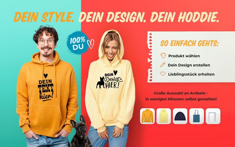 Hoodies online selbst gestalten im Shirtlabor Konfigurator