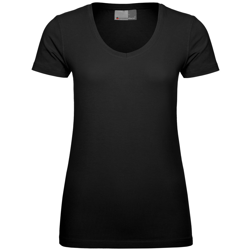 Frauen Slim Fit T-Shirt mit V-Ausschnitt