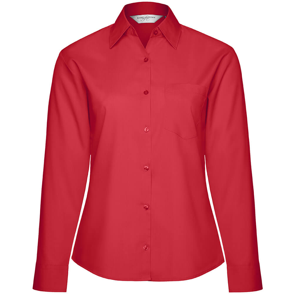 Frauen Langarm Popeline-Bluse