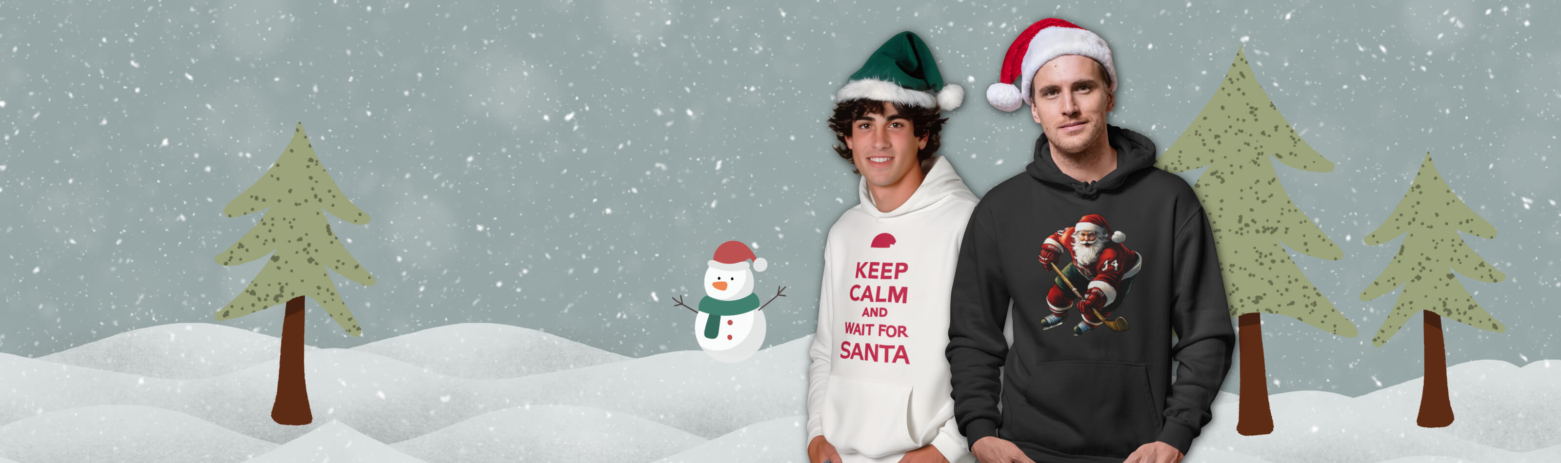 Bedruckte Hoodies mit Weihnachts-Motiven