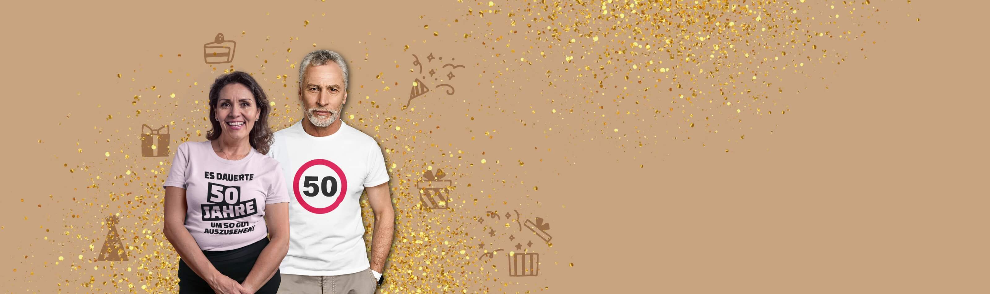 Personalisierte Geschenke und Shirts zum 50. Geburtstag