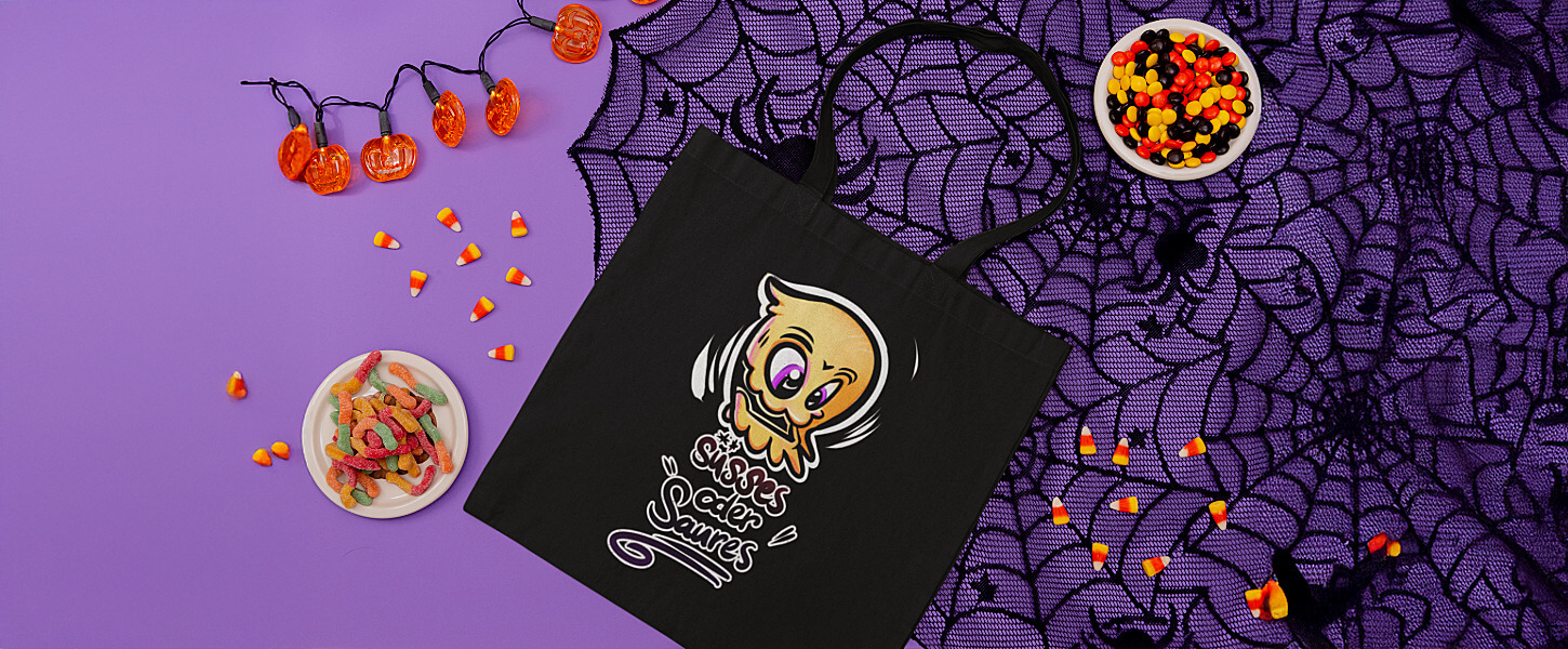 Taschen bedrucken mit Halloween Motiven