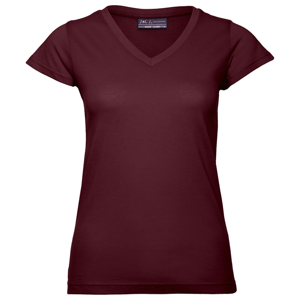 Frauen V-Ausschnitt T-Shirt Moon