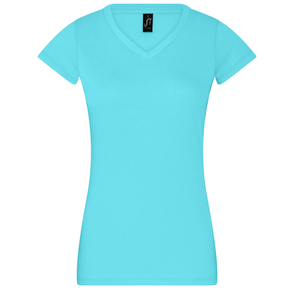 Frauen V-Ausschnitt T-Shirt Moon