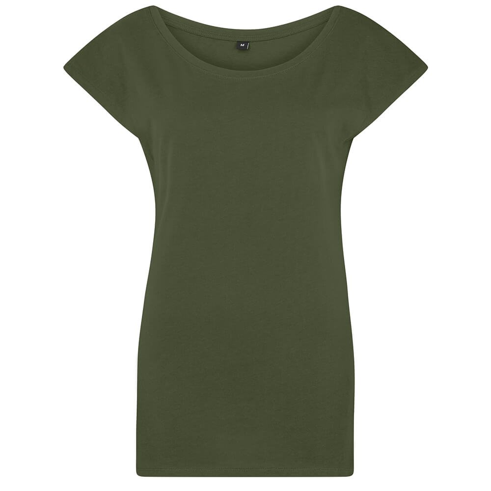 Frauen T-Shirt mit weitem Rundhalsausschnitt
