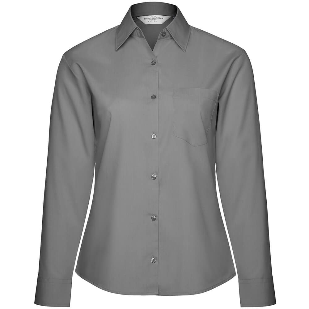 Frauen Langarm Popeline-Bluse