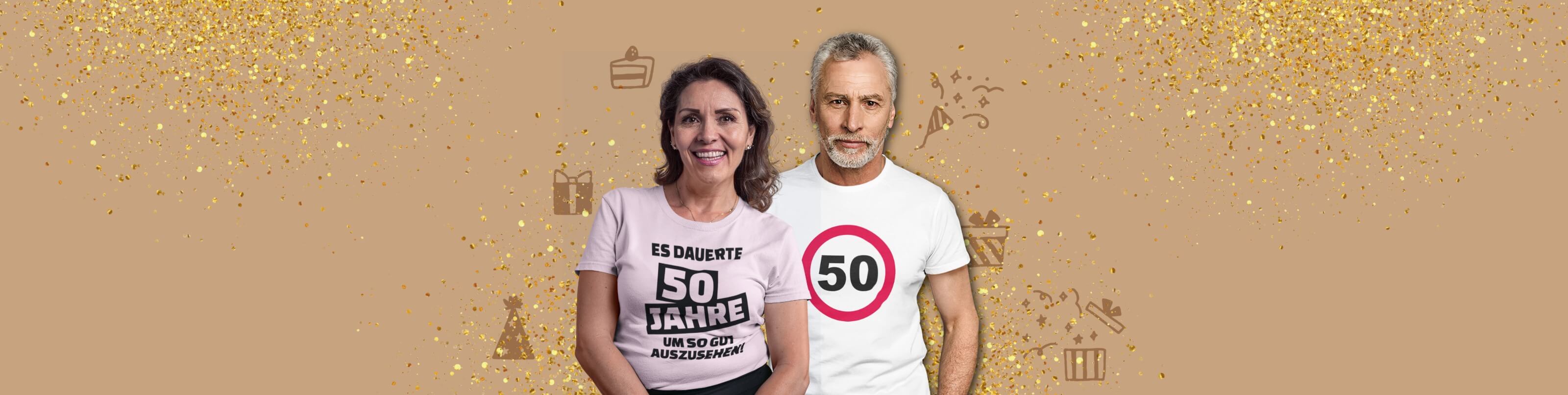 Personalisierte Geschenke und Shirts zum 50. Geburtstag