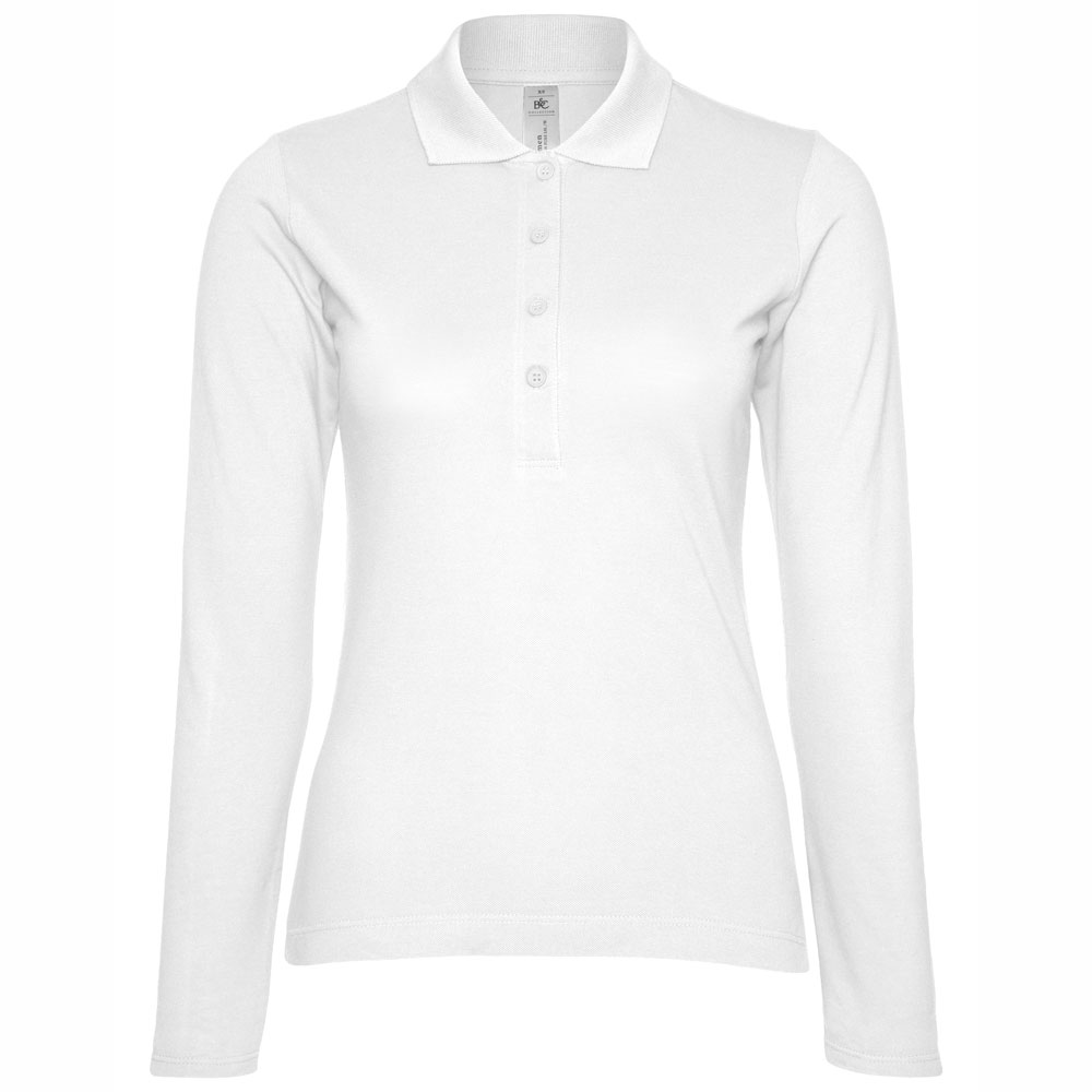 Frauen Safran Langarm Poloshirt