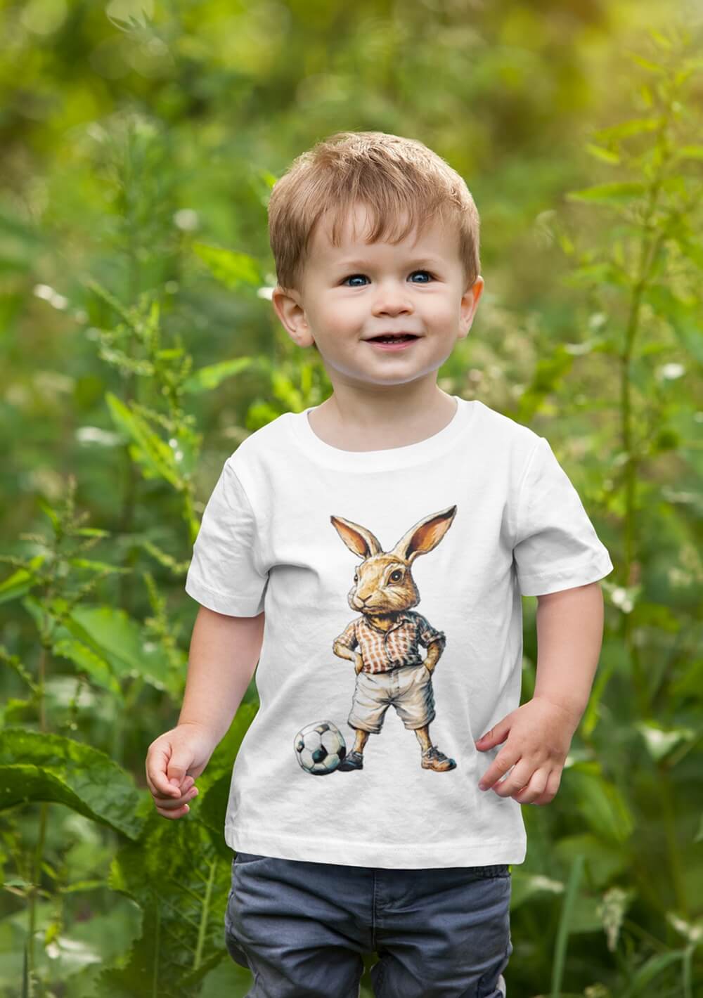 Kinder Shirt mit Osterhase bedruckt