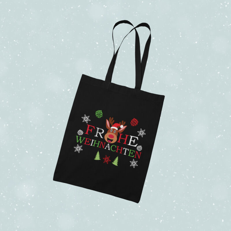 Tasche mit Weihnachts-Motiv bedruckt