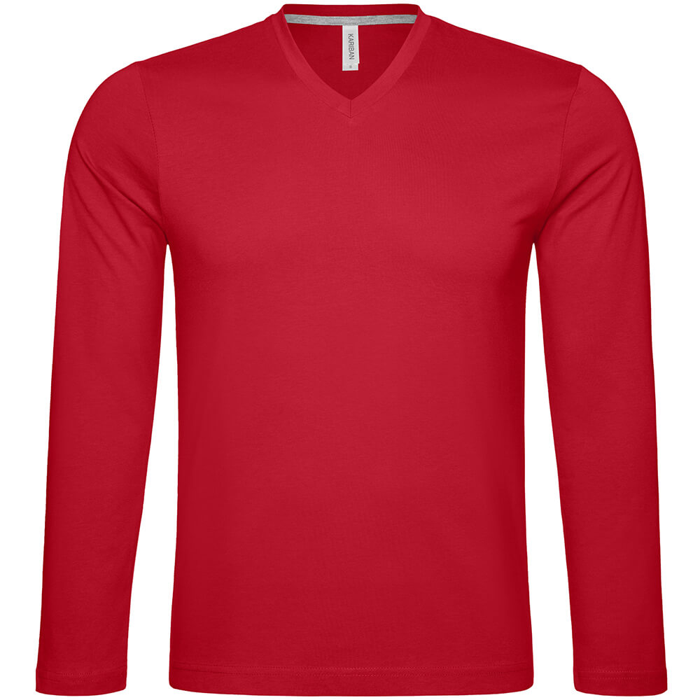 Männer V-Ausschnitt Langarmshirt in Übergröße