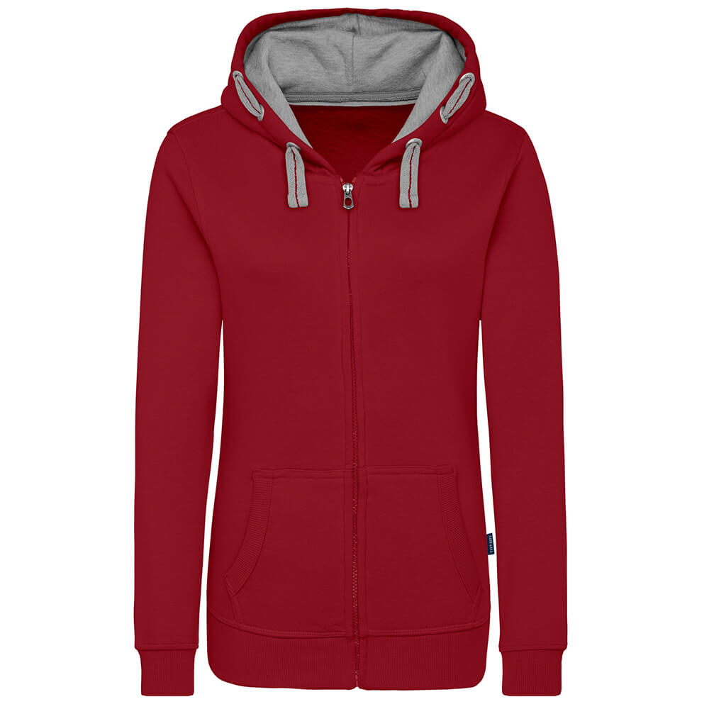 Frauen Kontrast Kapuzen-Sweatjacke - Fair4All