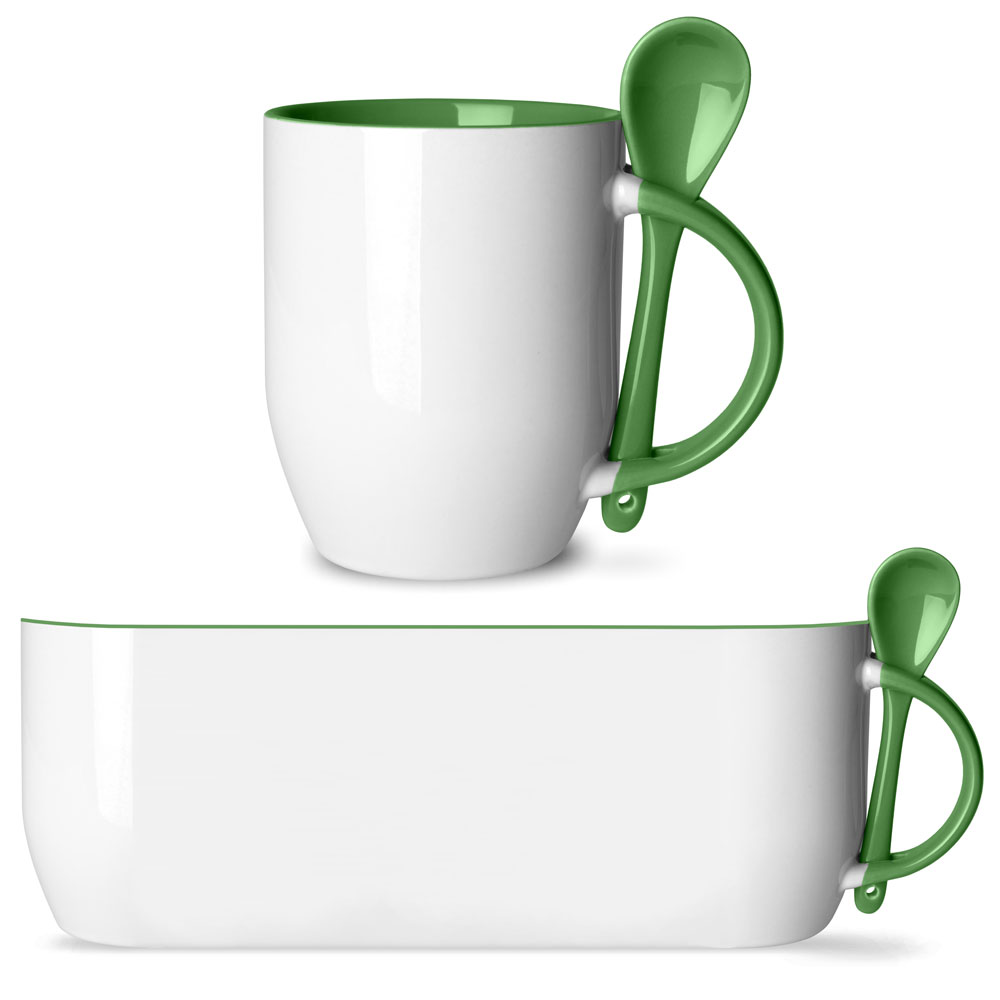 Tasse 2-farbig "Two Tones" mit Löffel (Sublimation)