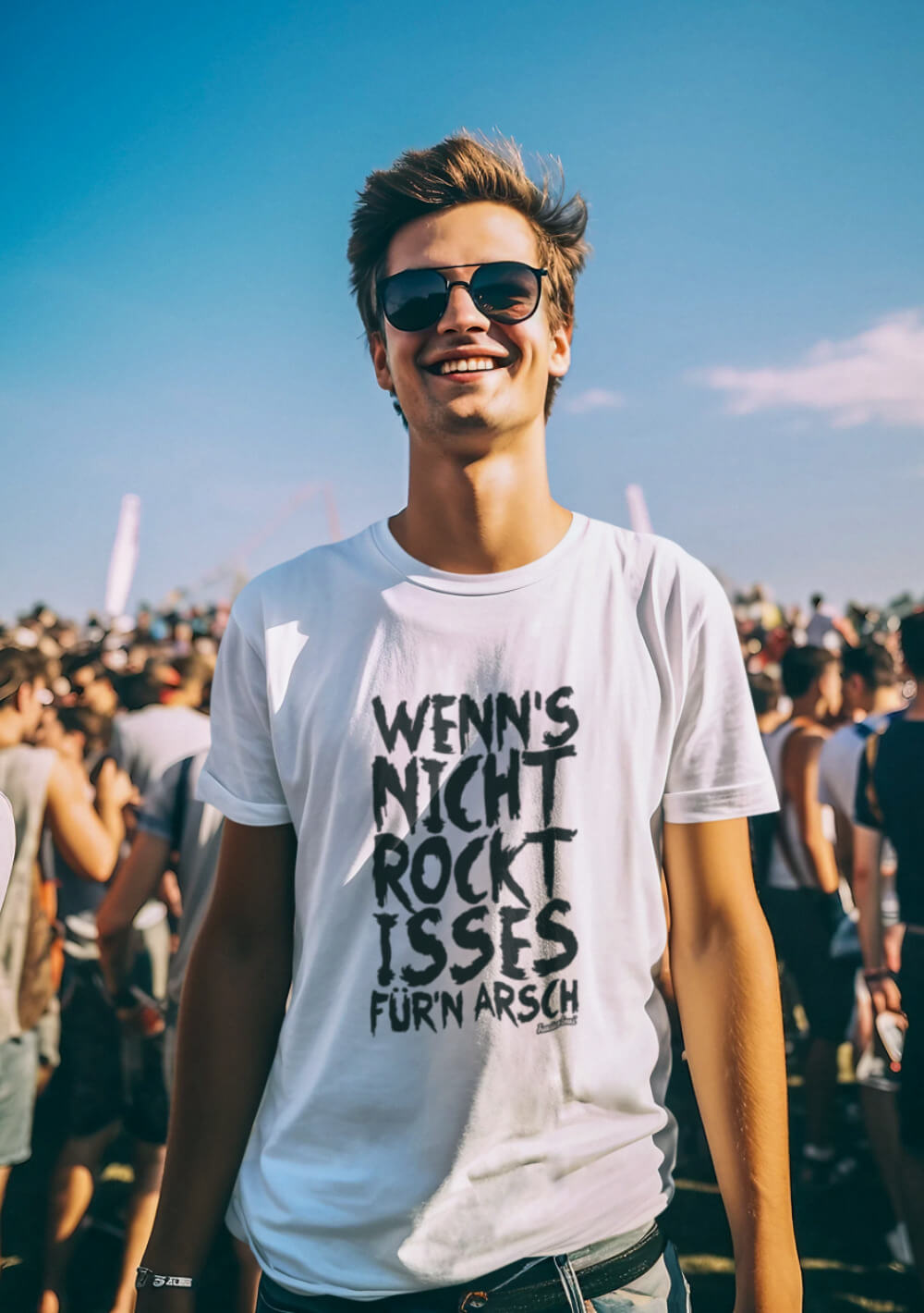 Männer T-Shirt mit Festival Motiv bedruckt