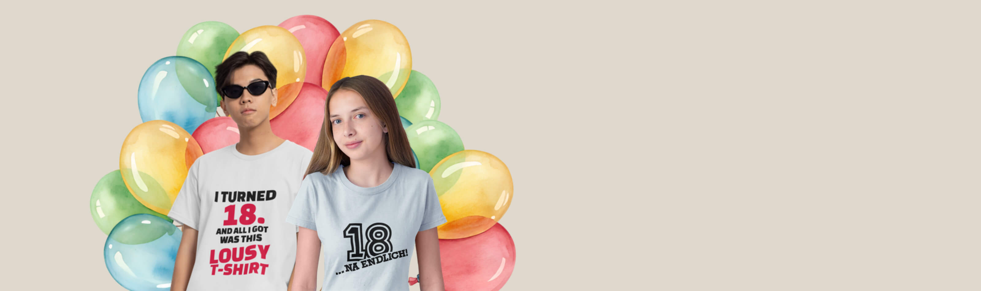 Geschenke und T-Shirts zum 18. Geburtstag