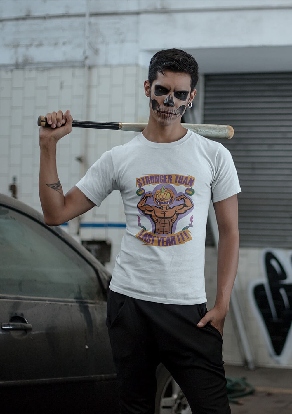 Männer T-Shirt mit Halloween Aufdruck