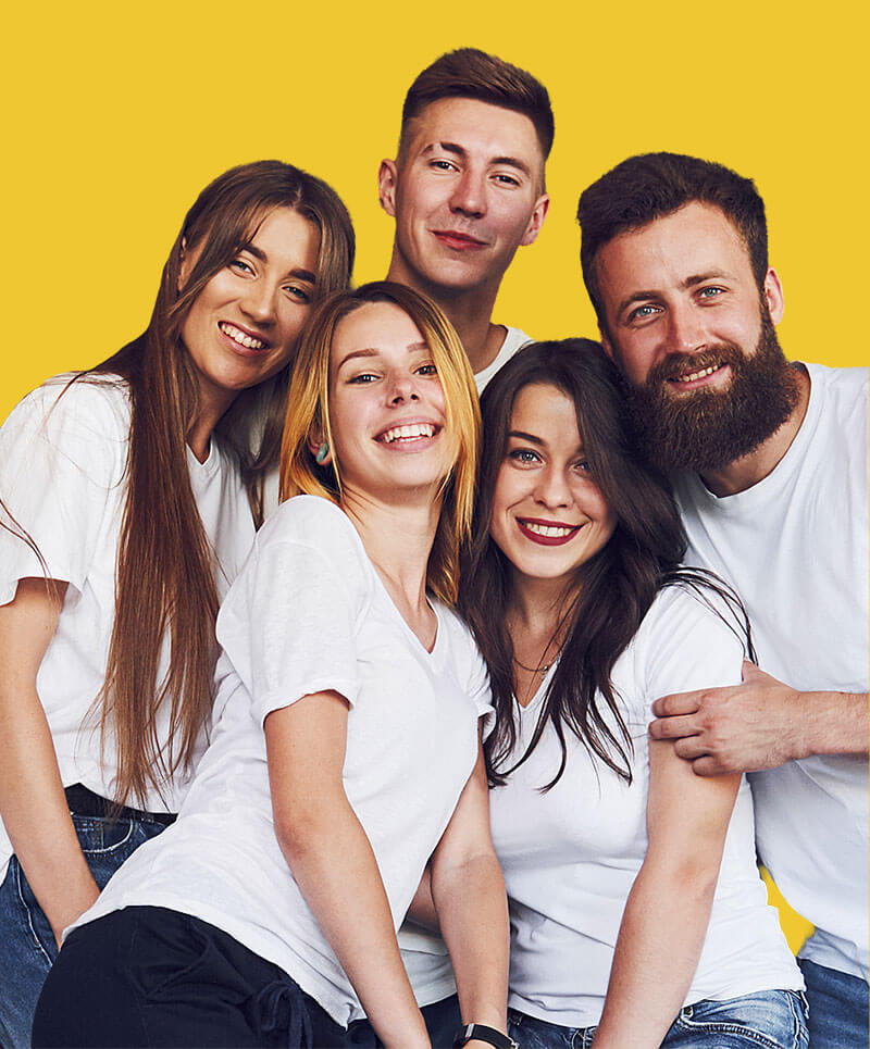 Individuell bedruckte Gruppenshirts für Vereine, Teams, Firmen, Events und Feiern.