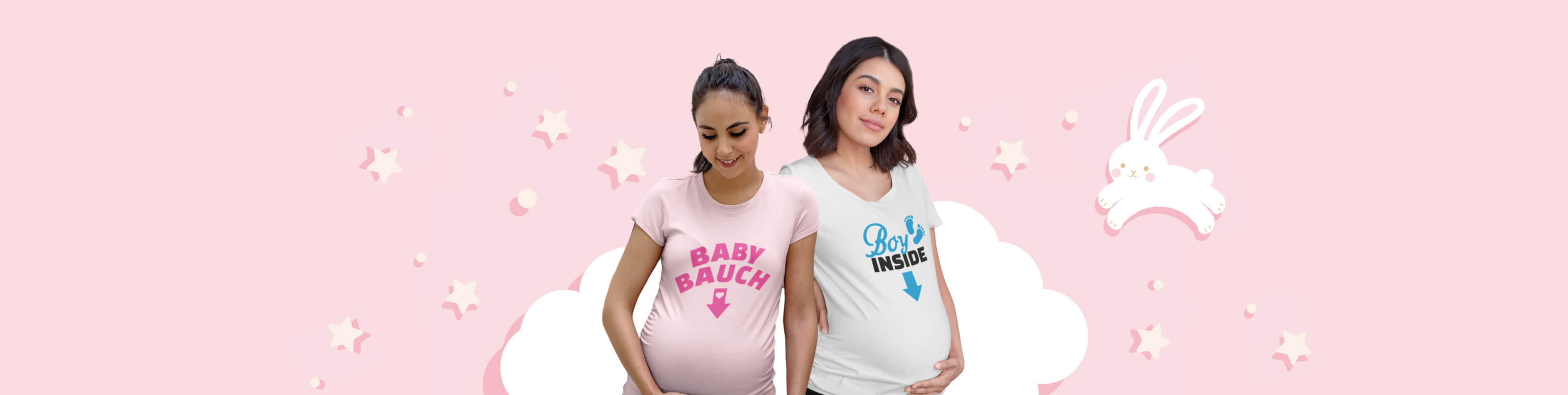 Schwangerschafts T-Shirts mit Bedruckung