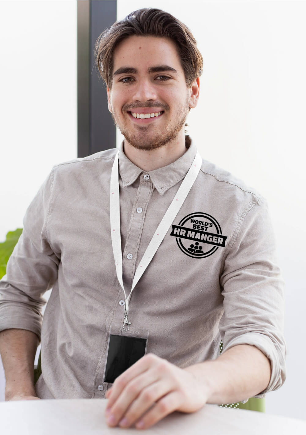 Männer Langarm-Hemd mit Logo