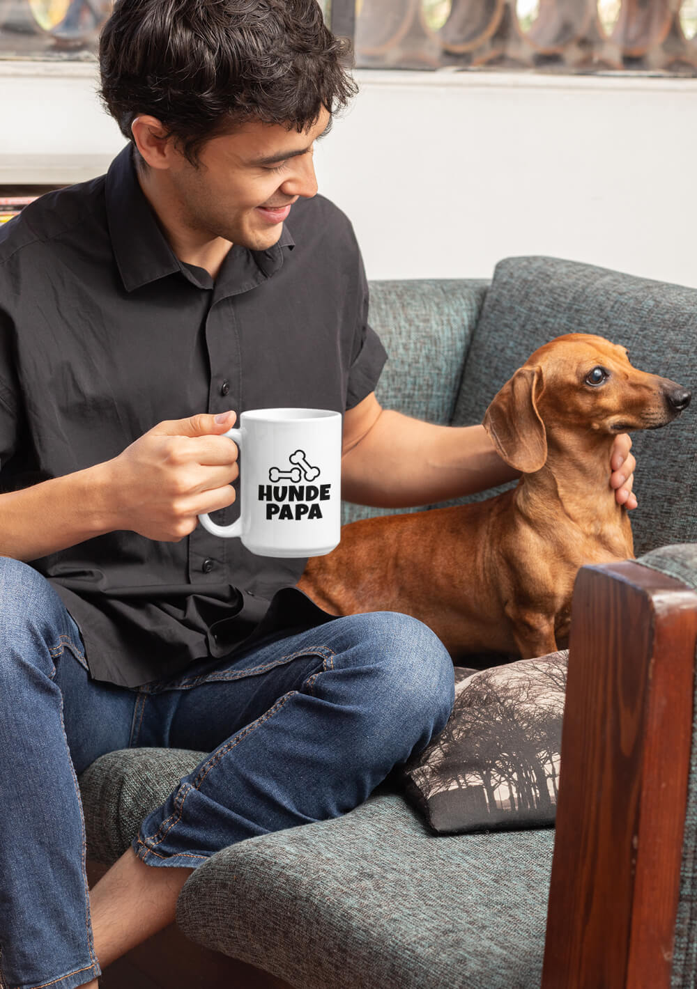 Tasse mit Hunde Papa Aufdruck