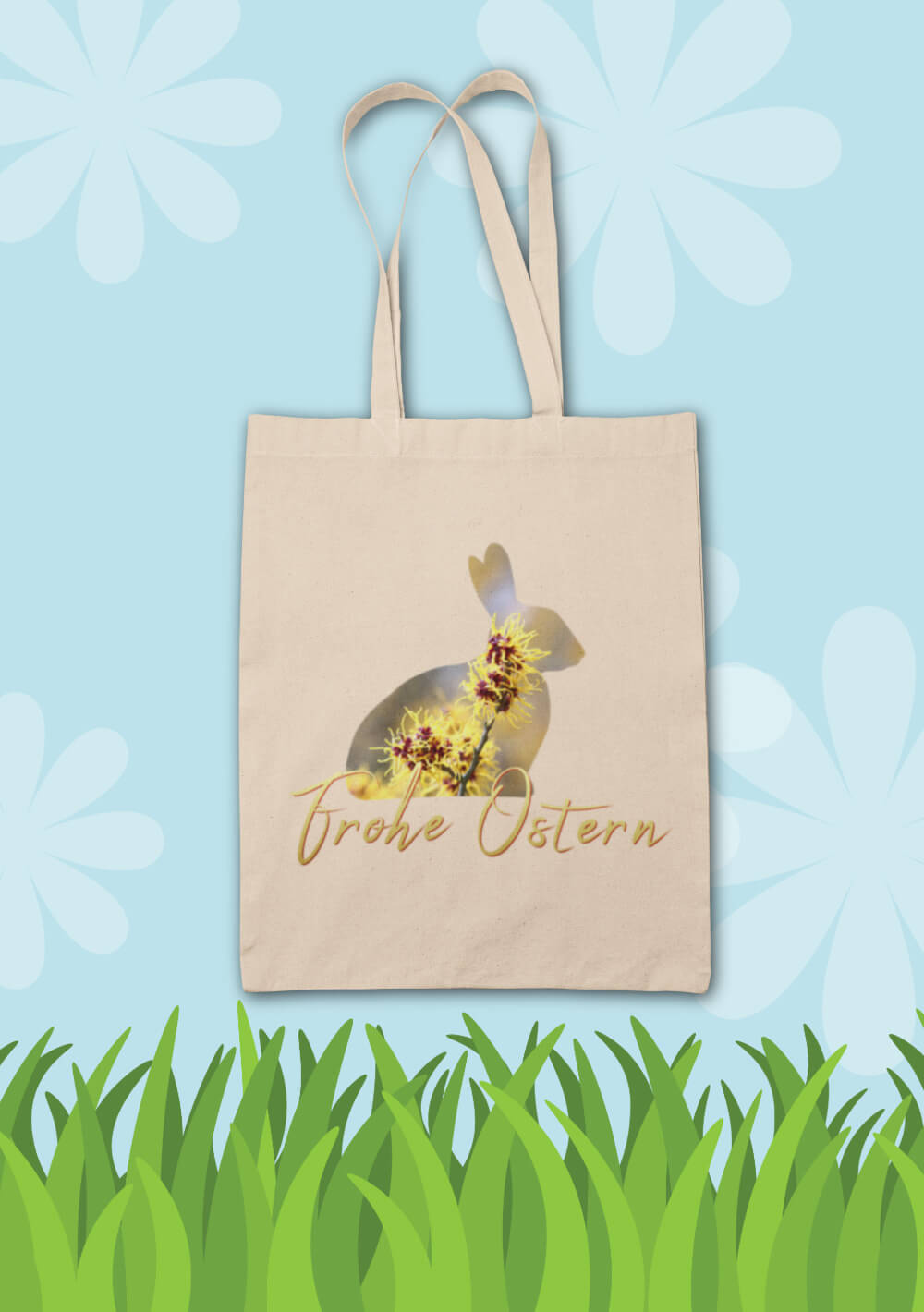 Jutebeutel mit Aufdruck Frohe Ostern – Stofftaschen bedrucken