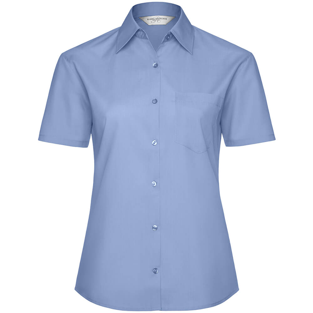 Frauen Kurzarm Popeline-Bluse