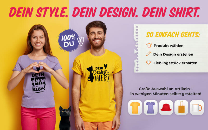 T-Shirts online selbst gestalten im Shirtlabor Konfigurator