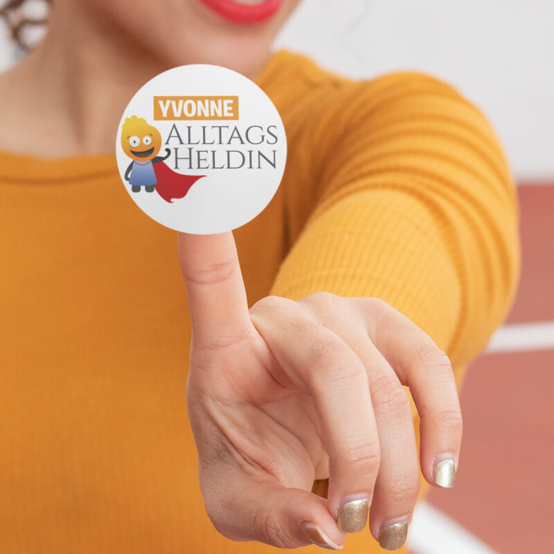 Button mit Namen gestalten und bedrucken