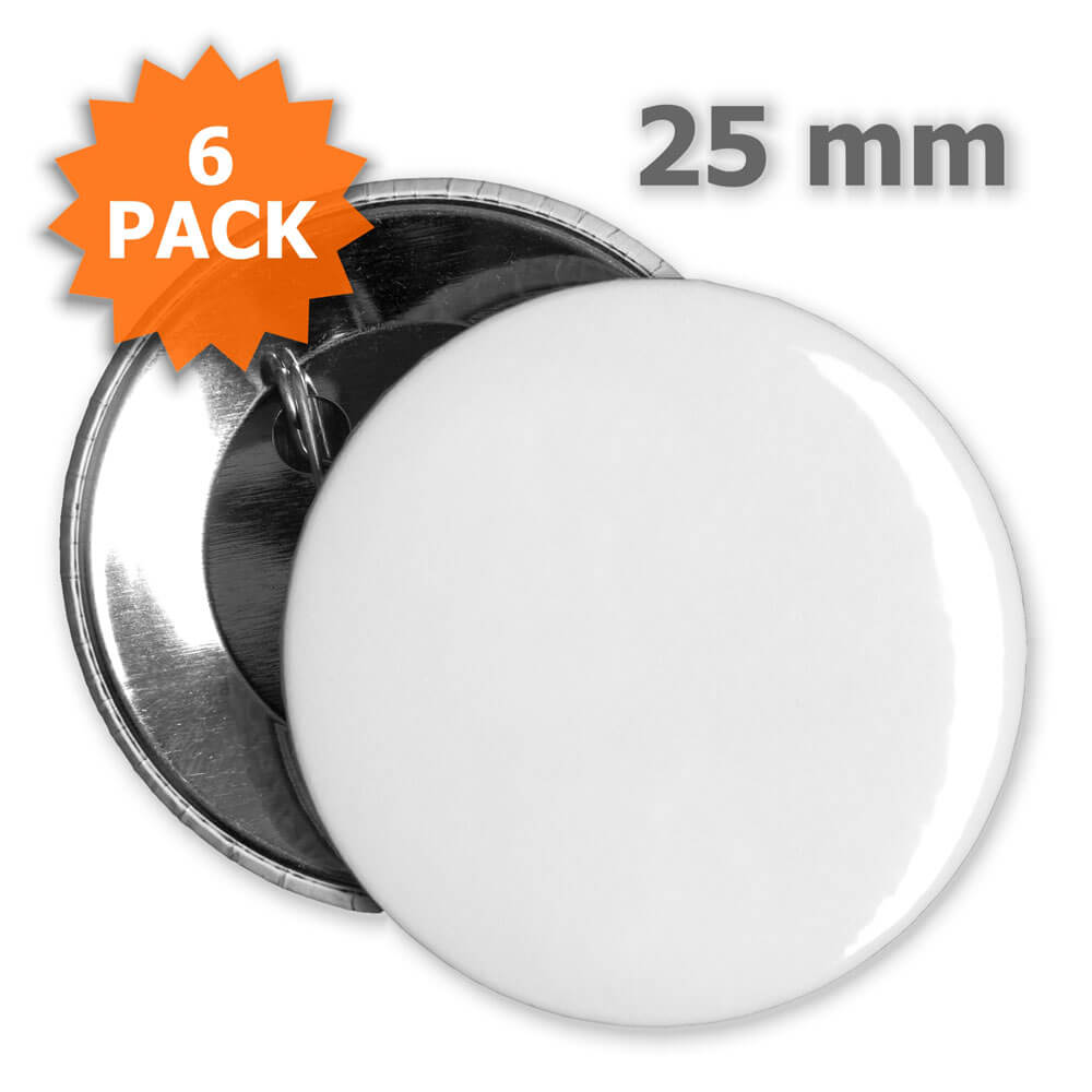 Button 25 mm - 6 Stück Button 25 mm - 6 Stück