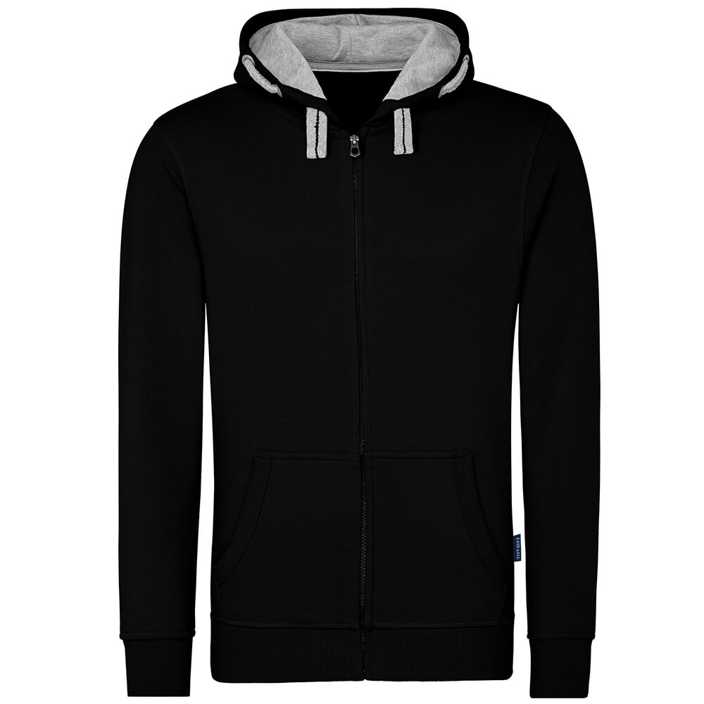 Männer Kontrast Kapuzen-Sweatjacke - Fair4All