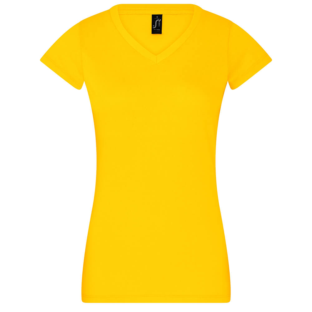 Frauen V-Ausschnitt T-Shirt Moon