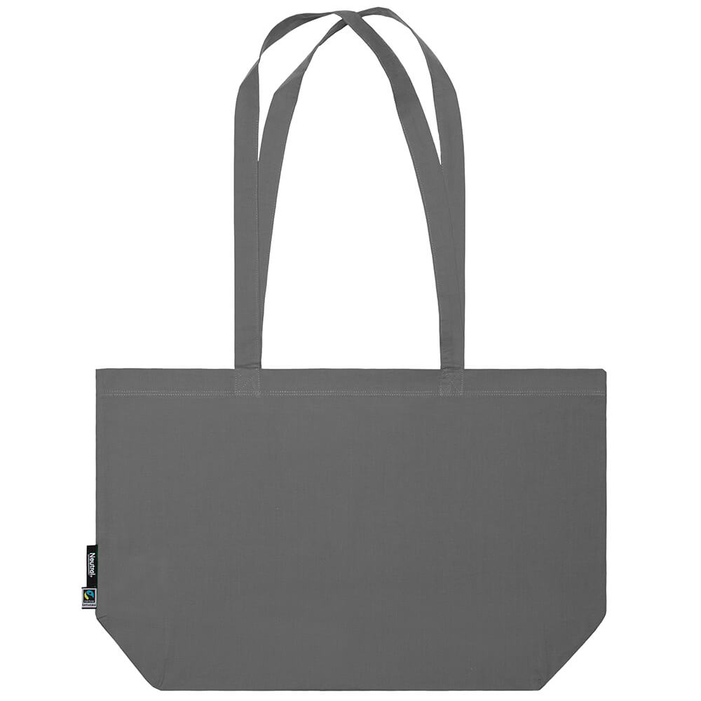 Breite Bio Stofftasche mit langen Henkeln Fairtrade
